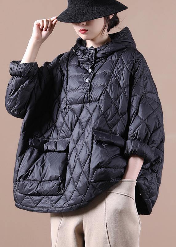 Oversized Black Hooded Down Puffer Jacket – Winter 2025